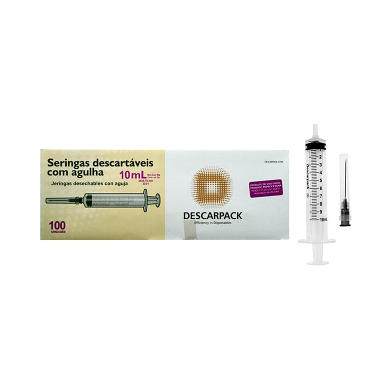 Seringa-10-ml-com-Agulha-25x7--Bico-Slip---Caixa-com-100-Unidades