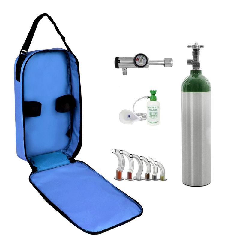 Kit-Oxigenio-3L-Aluminio-com-Bolsa-Royal-Sem-Carga-Valvula-Click