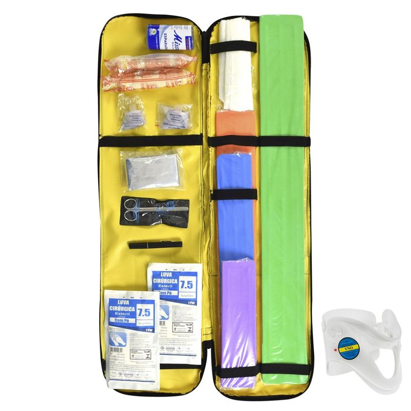 Bolsa-Porta-Talas-e-Colares-com-Bolso-Transparente-Completa-Amarela