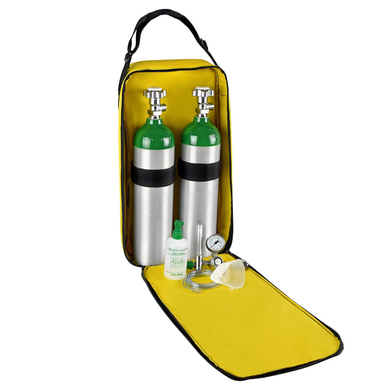 Kit-Oxigenio-3L-2-Cilindros-Bolsa-Amarela