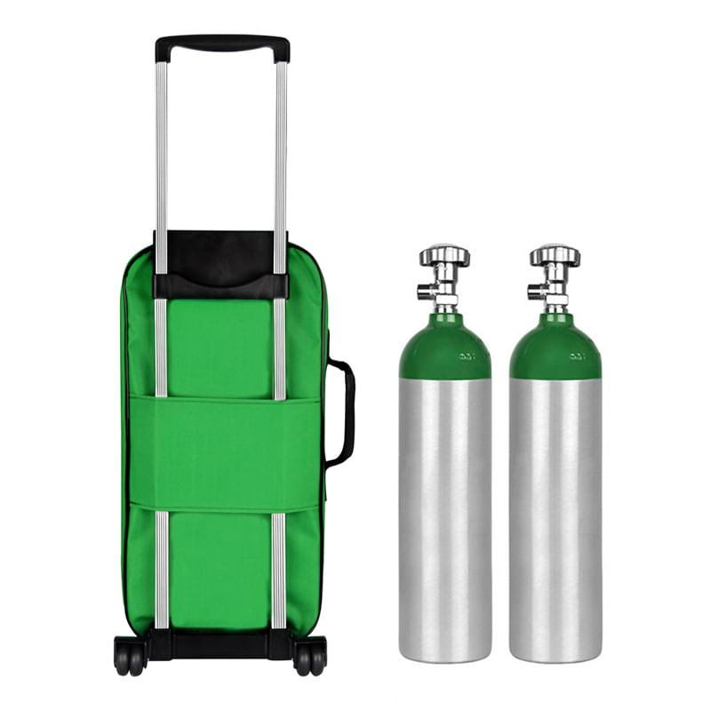 Kit-Oxigenio-3L-2-Cilindros-Bolsa-com-Rodinhas-Verde