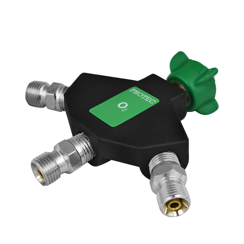 Tomada-Tripla-com-Valvula-de-Impacto-para-Oxigenio
