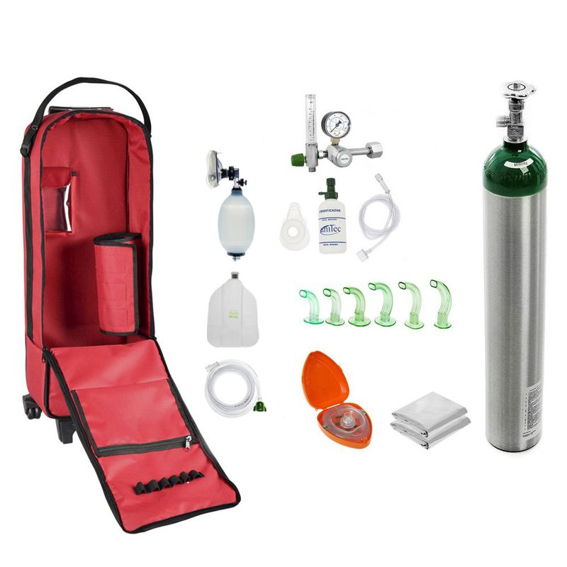 Unidade-de-Emergencia-para-Piscina-com-Cilindro-de-Oxigenio-em-Aluminio-5-Litros-Vermelha